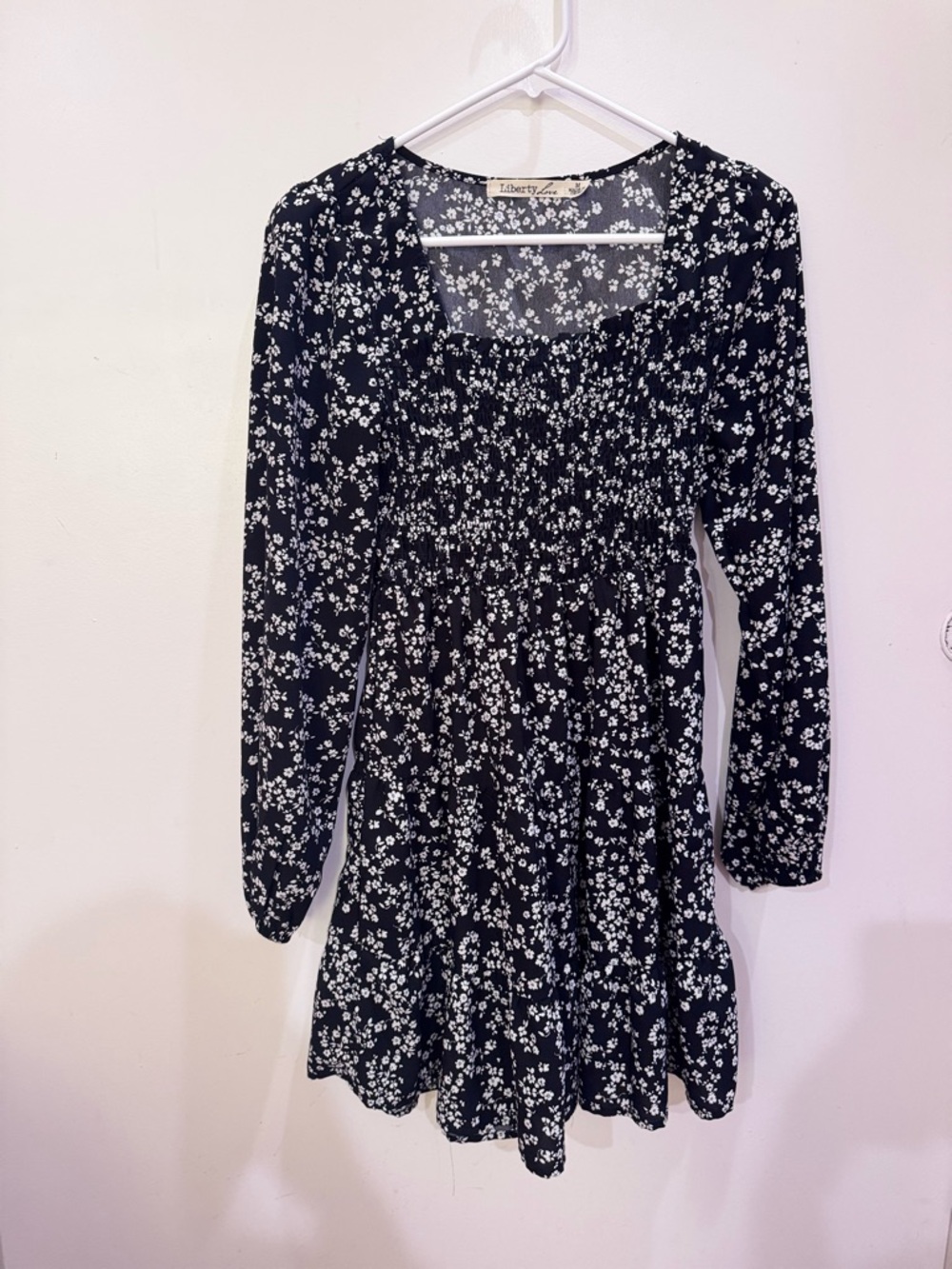 Liberty Love Black and White Floral Mini Dress